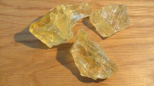 Three Stunning Golden Apatite Natural Stone Crystals. Details in Description.