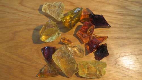 Lot of 14 Andara Monatomic Free Form Crystals/Golden Apatite Natural Stone Crystals. See Description