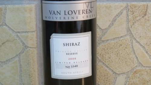 Sealed 750ml 2008 Van Loveren Wolverine Creek Shiraz Private Cellar Reserve Limited Release No. 3348