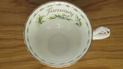 Vintage Royal Albert Bone China Flower of the Month Series (January) `Snowdrop` Teacup and Saucer