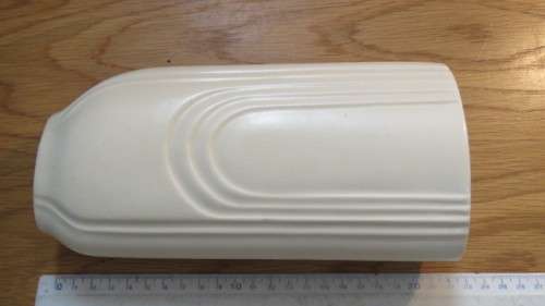 Lovely Vintage Cream Ceramic Linear Vase H: 20,5 cm
