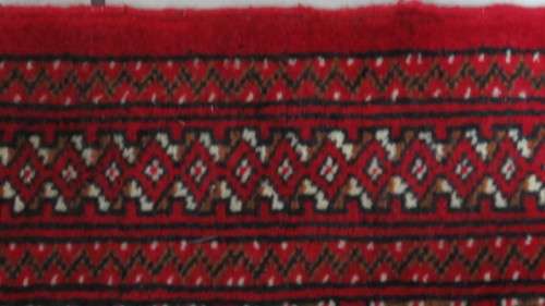 Beautiful Turkaman Geometric Pattern Red Rug 101 x 51,5 cm