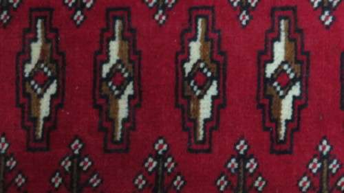 Beautiful Turkaman Geometric Pattern Red Rug 101 x 51,5 cm