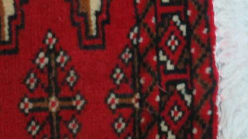 Beautiful Turkaman Geometric Pattern Red Rug 101 x 51,5 cm