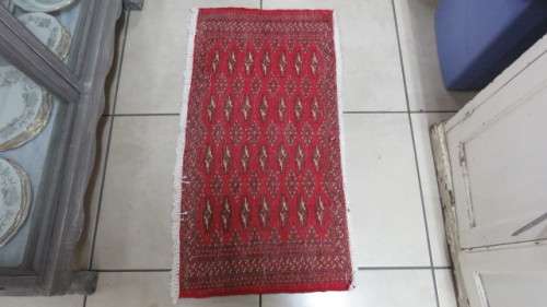 Beautiful Turkaman Geometric Pattern Red Rug 101 x 51,5 cm