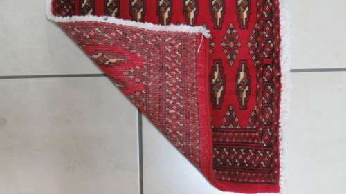 Beautiful Turkaman Geometric Pattern Red Rug 101 x 51,5 cm