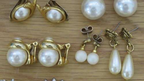 Collection of Fourteen Vintage Pairs of Stud/ Clip On/ Screw On Earrings. Details in Description