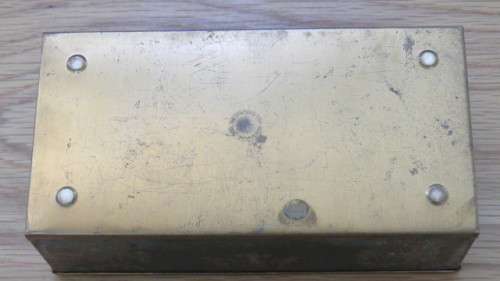Gorgeous Vintage Grammes Inc. Green/ Gold Etched Metal Lined Wooden Trinket Box 16,3 x 8,7 x 5,5 cm