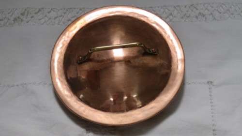 Stunning Vintage Copper and Brass Cooking Pot With Lid 15 x 8,5 cm