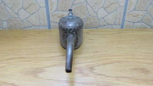 Superb Vintage Metal 1/2 Pint Kayes of Leeds `Pie Crust` Long Nosed Oil Can Cir. 1920s L: 28,5 cm