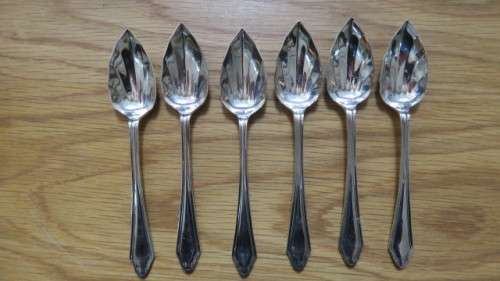 Vintage Echo George Hives and Son Sheffield Set of Six Grapefruit Spoons and Knife in Box