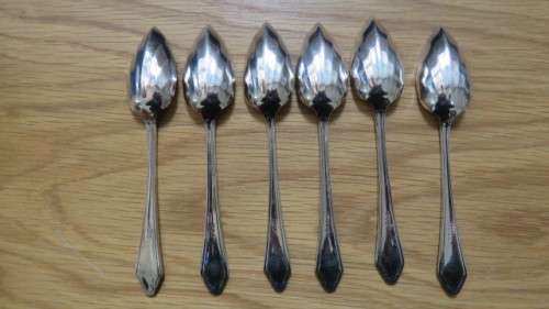 Vintage Echo George Hives and Son Sheffield Set of Six Grapefruit Spoons and Knife in Box
