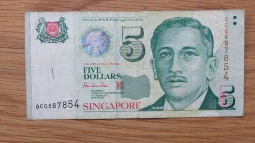Three Singapore President Ericik Yusof Bin Ishak Two Dollars, Five Dollars, Ten Dollars Bank Notes