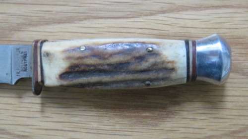 Fantastic Vintage FR. Plucker Jr. Solingen Rostfrei Hunting Knife Stag Handle L: 17,5 cm