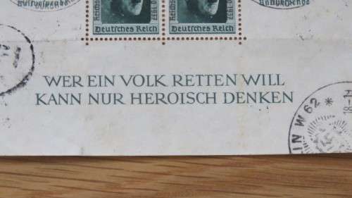 Germany 1937 Hitler Birthday Sheet of Stamps With Commemorative Cancel SOLD AS IS