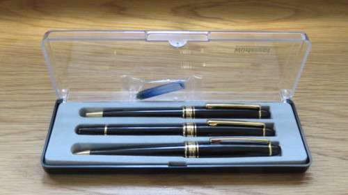 Awesome Vintage Wustenrot Click Pencil. Fountain Pen and Ballpoint Pen in Case SOLD AS IS