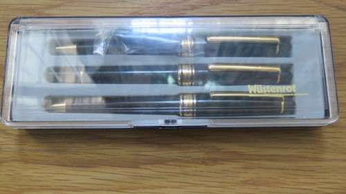 Awesome Vintage Wustenrot Click Pencil. Fountain Pen and Ballpoint Pen in Case SOLD AS IS