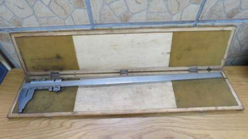 Awesome Vintage Xiliang Trade Mark 0-500 Vernier Caliper in Original Wooden Box L: 64 cm