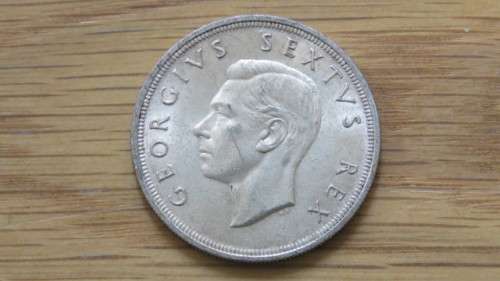 Union of South Africa Silver 1949 Five Shillings Coin 28.3 g