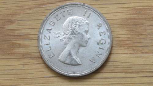 Union of South Africa Silver 1958 Five Shillings Coin 28.3 g