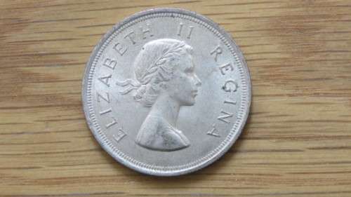 Union of South Africa Silver 1953 Five Shillings Coin 28.2 g
