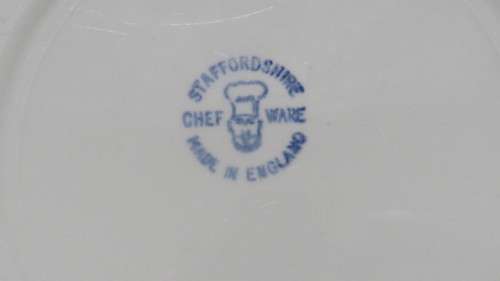 Vintage Staffordshire Chef Ware Blue and White Plate Cornish Kitchen Ware Salt and Sugar Pots