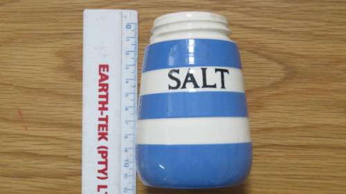 Vintage Staffordshire Chef Ware Blue and White Plate Cornish Kitchen Ware Salt and Sugar Pots