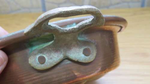 Wonderful Vintage Copper 6-Egg Poacher/Escargot Pan With Brass Handles D: 16 cm H: 5 cm