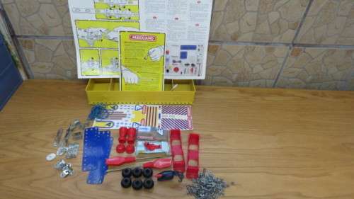 Two Vintage Meccano Sets (M1, A) With Instructions in Original Metal Cases Details in Description