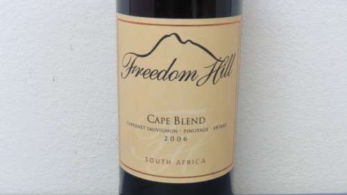 Sealed 750ml Bottle of Freedom Hill Cape Blend 2006 - Cabernet Sauvignon, Pinotage, Shiraz
