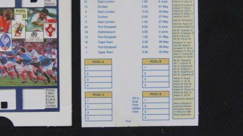 1995 South Africa World Cup Memorablia and Other Memorablia