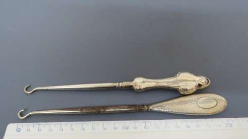 Two Antique Hallmarked Silver Corset Pull Hooks Details in Description 88 g