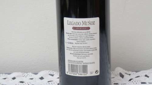 Sealed 750ml Bottle of Legado Munoz 2004 Merlot Product of Spain