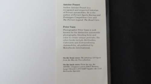 Vintage `Fantastic Ferraris` Hard Cover Book by Antoine Prunet and Peter Vann
