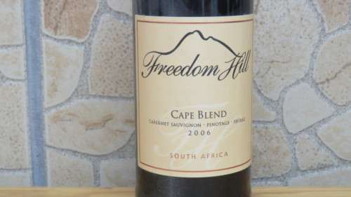 Sealed 750ml Bottle of Freedom Hill 2006 Cape Blend (Cabernet Sauvignon, Pinotage, Shiraz)