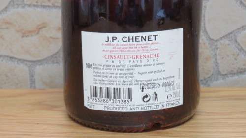 Sealed 750ml Bottle of J.P. Chenet 2007 Cinsault-Grenache Produced and Bottled in France