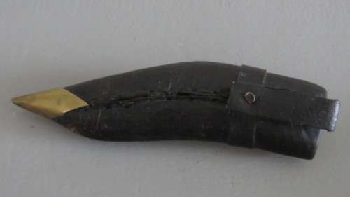 Vintage Nepal Knife in Leather Sheath Brass Finishes Wood Handle Engraving on Blade L: 18 cm