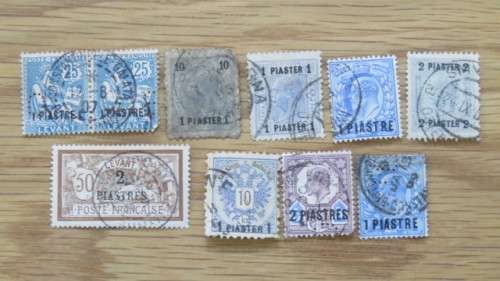 Ten Used Turkey - British/ Austrian Post Offices Stamps Details in Description SOLD AS IS