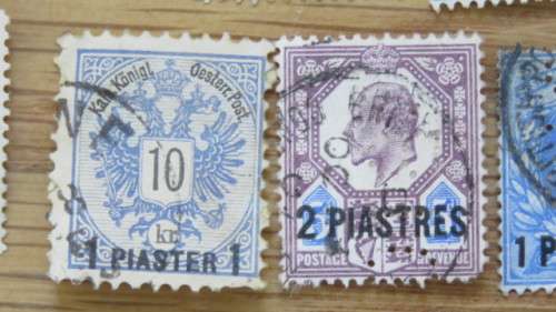 Ten Used Turkey - British/ Austrian Post Offices Stamps Details in Description SOLD AS IS
