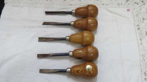 Superb Vintage Mifer Kit Set of Five Wood Carving Tools Made in Spain