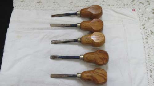 Superb Vintage Mifer Kit Set of Five Wood Carving Tools Made in Spain