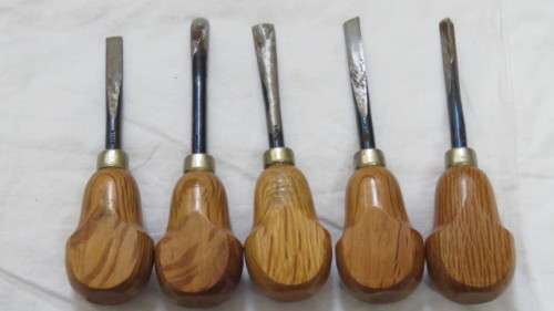 Superb Vintage Mifer Kit Set of Five Wood Carving Tools Made in Spain