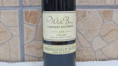 Sealed 750ml Bottle of Springfield Estate 2018 Whole Berry Cabernet Sauvignon