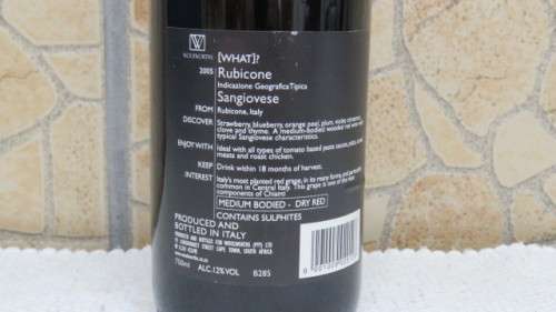 Sealed 750ml Bottle of What 2005 Italian Sangiovese Imported From Italy