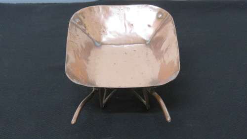 Fantastic and Unusual Vintage Copper Wheelbarrow Ornament With Moving Wheel 16 x 6 cm