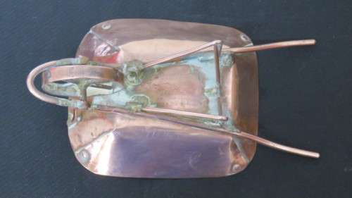 Fantastic and Unusual Vintage Copper Wheelbarrow Ornament With Moving Wheel 16 x 6 cm