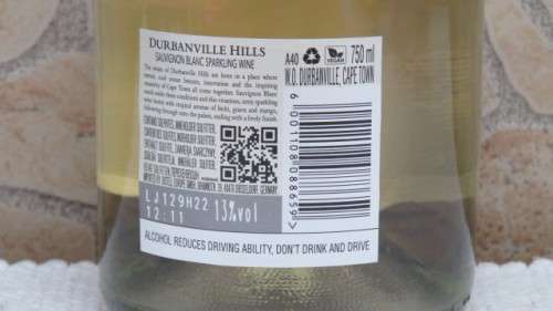 Sealed 750ml Bottle of Durbanville Hills Sauvignon Blanc Sparkling Wine