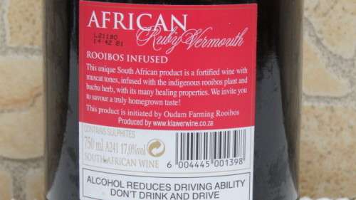 Sealed 750ml Bottle of African Ruby Vermouth Rooibos Infused