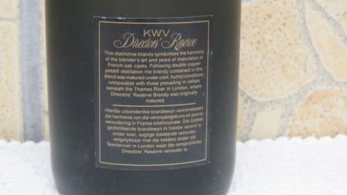 Sealed 750ml Bottle of KWV Directors` Reserve Vintage Brandy Produce of South Africa