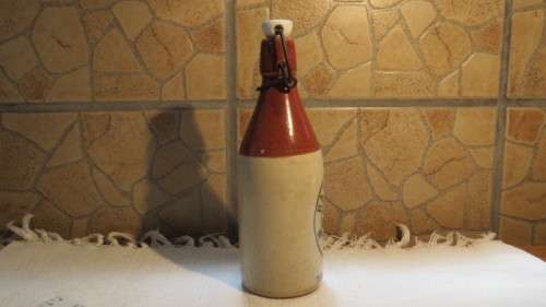 Scarce Vintage Original Raskin & Co. Ceres Ginger Beer Stoneware Bottle With Stopper H: 22,5 cm